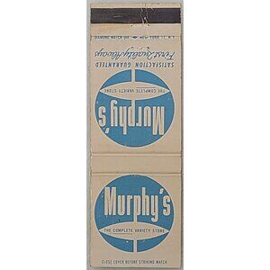 Front Strike Matchbook Cover Murphy’s Variety Stores Multiple Locations
